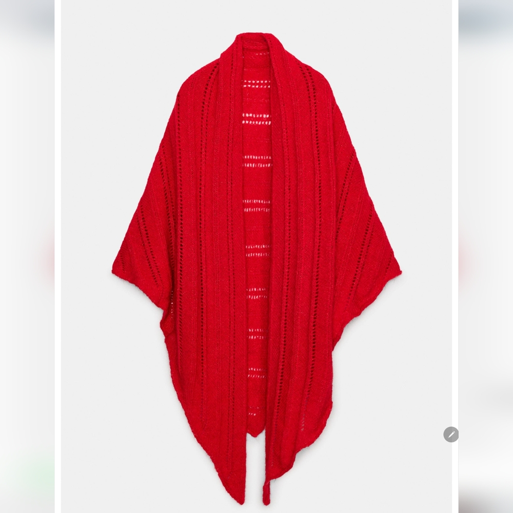 ZARA Red Cozy Shawel